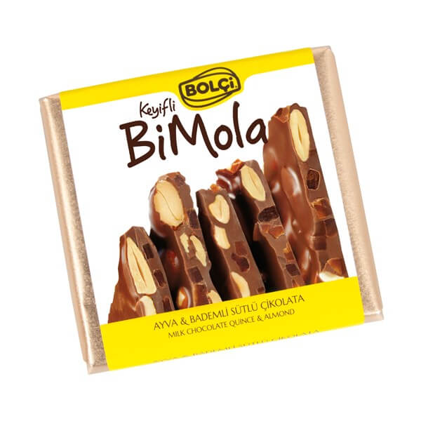 Tablet Çikolata-BiMola Ayva&Bademli Sütlü Çikolata